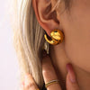 Wholesale Light Luxury Geometric Drop Shape 316L Stainless Steel 18K Gold Plated Earrings For Women