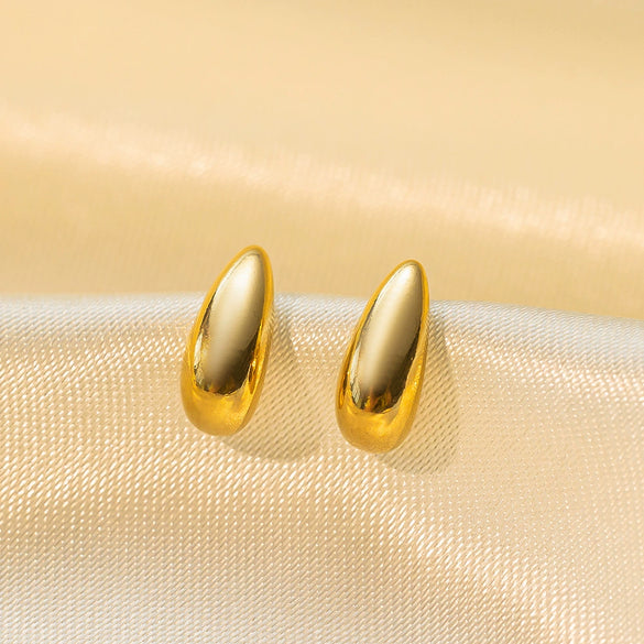 Wholesale Light Luxury Geometric Drop Shape Titanium Steel Electroplated Earrings For Women