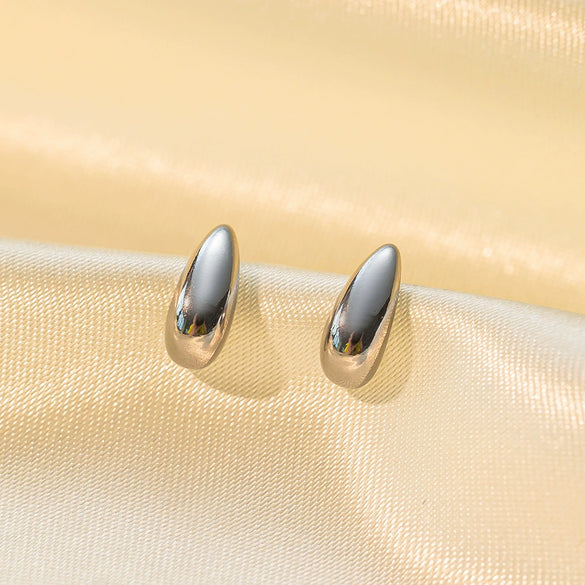 Wholesale Light Luxury Geometric Drop Shape Titanium Steel Electroplated Earrings For Women