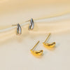 Wholesale Light Luxury Geometric Drop Shape Titanium Steel Electroplated Earrings For Women