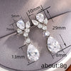 Wholesale Light Luxury Geometric Drop Shape Zirconia Copper Earrings For Women