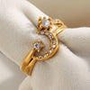 Wholesale Light Luxury Geometric Electroplated Stainless Steel Moon Ring For Women And All Genders