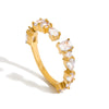 Wholesale Light Luxury Geometric Electroplated Zircon Stainless Steel Adjustable Opening Ring For Women