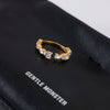Wholesale Light Luxury Geometric Electroplated Zircon Stainless Steel Adjustable Opening Ring For Women
