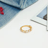 Wholesale Light Luxury Geometric Electroplated Zircon Stainless Steel Adjustable Opening Ring For Women