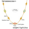 Wholesale Light Luxury Geometric Ferris Wheelcut Rhombus Electroplated Titanium Steel And Glass Stone Women's Clavicle Necklace