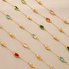 Wholesale Light Luxury Geometric Ferris Wheelcut Rhombus Electroplated Titanium Steel And Glass Stone Women's Clavicle Necklace