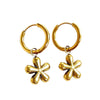 Wholesale Light Luxury Geometric Flower Stainless Steel Electroplated Pendant Earrings For Women