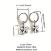 Wholesale Light Luxury Geometric Flower Stainless Steel Electroplated Pendant Earrings For Women