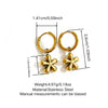 Wholesale Light Luxury Geometric Flower Stainless Steel Electroplated Pendant Earrings For Women