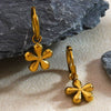 Wholesale Light Luxury Geometric Flower Stainless Steel Electroplated Pendant Earrings For Women