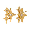 Wholesale Light Luxury Geometric Fourpointed Star Stainless Steel Vacuum Plated Earrings For Women