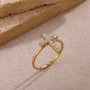 Wholesale Light Luxury Geometric Fruit Shaped Gold Inlaid Diamond Ring For Women