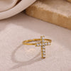 Wholesale Light Luxury Geometric Fruit Shaped Gold Inlaid Diamond Ring For Women