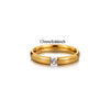 Wholesale Light Luxury Geometric Fruit Shaped Inlaid With Gold Women's Stainless Steel Micropaved Zircon Couple Ring Accessories