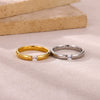 Wholesale Light Luxury Geometric Fruit Shaped Inlaid With Gold Women's Stainless Steel Micropaved Zircon Couple Ring Accessories