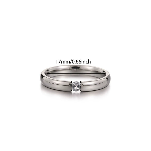 Wholesale Light Luxury Geometric Fruit Shaped Inlaid With Gold Women's Stainless Steel Micropaved Zircon Couple Ring Accessories