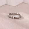 Wholesale Light Luxury Geometric Fruit Shaped Inlaid With Gold Women's Stainless Steel Micropaved Zircon Couple Ring Accessories
