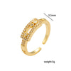 Wholesale Light Luxury Geometric Gold Plated Copper Adjustable Sliding Wide Couple Rings For Women