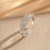 Wholesale Light Luxury Geometric Gold Plated Copper Adjustable Sliding Wide Couple Rings For Women
