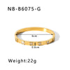 Wholesale Light Luxury Geometric Gold Titanium Steel And Stainless Steel Bracelet Inlaid With Zircon And Diamonds