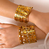 Wholesale Light Luxury Geometric Gold Titanium Steel And Stainless Steel Bracelet Inlaid With Zircon And Diamonds