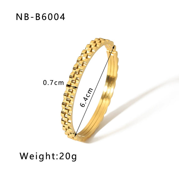 Wholesale Light Luxury Geometric Gold Titanium Steel And Stainless Steel Bracelet Inlaid With Zircon And Diamonds