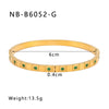 Wholesale Light Luxury Geometric Gold Titanium Steel And Stainless Steel Bracelet Inlaid With Zircon And Diamonds