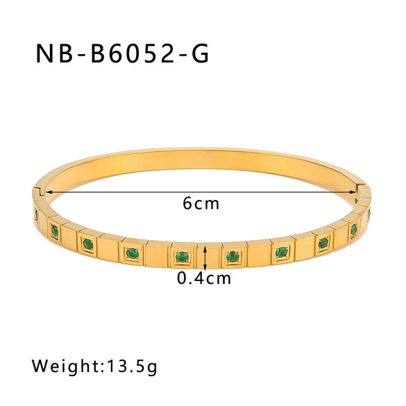 Wholesale Light Luxury Geometric Gold Titanium Steel And Stainless Steel Bracelet Inlaid With Zircon And Diamonds
