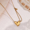 Wholesale Light Luxury Geometric Heart Polar Star Stainless Steel Necklace With Pvd Furnace Vacuum Real Gold Plating For Women