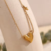 Wholesale Light Luxury Geometric Heart Polar Star Stainless Steel Necklace With Pvd Furnace Vacuum Real Gold Plating For Women