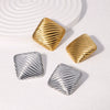 Wholesale Light Luxury Geometric Heart Shape And Flower Pattern Stainless Steel Electroplated Earrings For Women