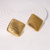 Wholesale Light Luxury Geometric Heart Shape And Flower Pattern Stainless Steel Electroplated Earrings For Women