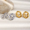 Wholesale Light Luxury Geometric Heart Shape Stainless Steel Electroplated Earrings For Women