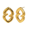 Wholesale Light Luxury Geometric Heart Shape Stainless Steel Electroplated Earrings For Women