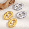 Wholesale Light Luxury Geometric Heart Shape Stainless Steel Electroplated Earrings For Women