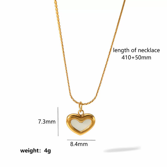 Wholesale Light Luxury Geometric Heart Stainless Steel Plated Pendant Necklace For Women