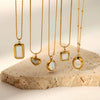 Wholesale Light Luxury Geometric Heart Stainless Steel Plated Pendant Necklace For Women