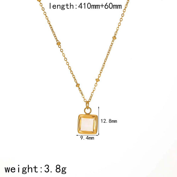 Wholesale Light Luxury Geometric Heart Stainless Steel Plated Pendant Necklace For Women