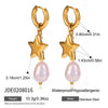 Wholesale Light Luxury Geometric Heart Star Pattern Electroplated Stainless Steel Cross Earrings For Women