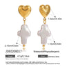 Wholesale Light Luxury Geometric Heart Star Pattern Electroplated Stainless Steel Cross Earrings For Women
