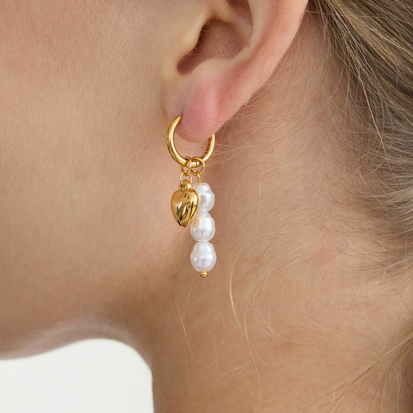 Wholesale Light Luxury Geometric Heart Star Pattern Electroplated Stainless Steel Cross Earrings For Women