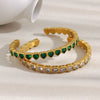 Wholesale Light Luxury Geometric Heart Zirconium Full Diamond Stainless Steel Electroplated Bracelet For Women