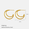 Wholesale Light Luxury Geometric Heartshaped Electroplated Stainless Steel Earrings For Women