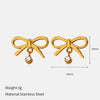 Wholesale Light Luxury Geometric Heartshaped Electroplated Stainless Steel Earrings For Women