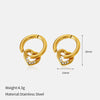 Wholesale Light Luxury Geometric Heartshaped Electroplated Stainless Steel Earrings For Women
