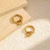 Wholesale Light Luxury Geometric Heartshaped Electroplated Stainless Steel Earrings For Women