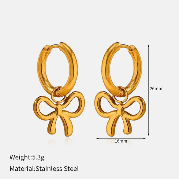 Wholesale Light Luxury Geometric Heartshaped Electroplated Stainless Steel Earrings For Women