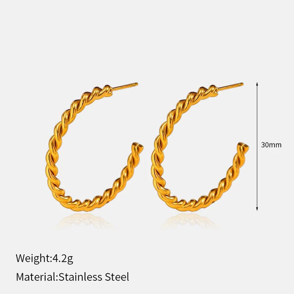 Wholesale Light Luxury Geometric Heartshaped Electroplated Stainless Steel Earrings For Women