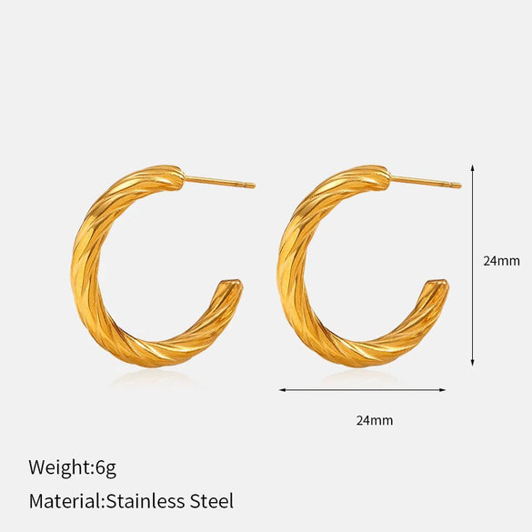 Wholesale Light Luxury Geometric Heartshaped Electroplated Stainless Steel Earrings For Women